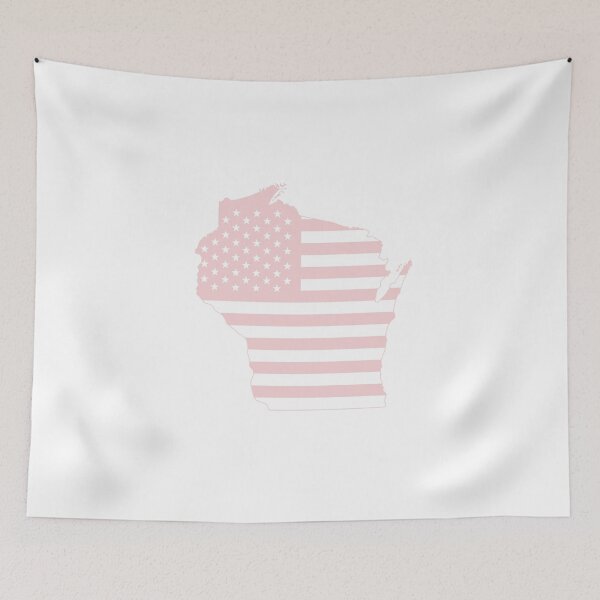 Item preview, Wisconsin USA Flag Silhouette – Stars and Stripes State Outline designed and sold by Paper Drip.