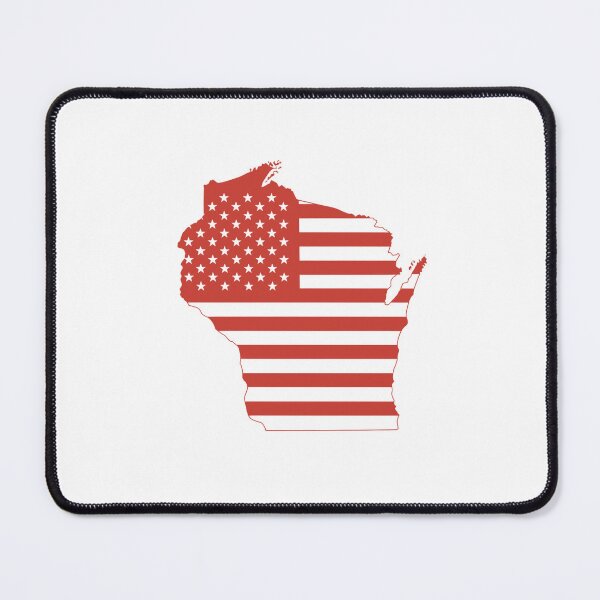 Item preview, Wisconsin USA Flag Silhouette – Stars and Stripes State Outline designed and sold by Paper Drip.
