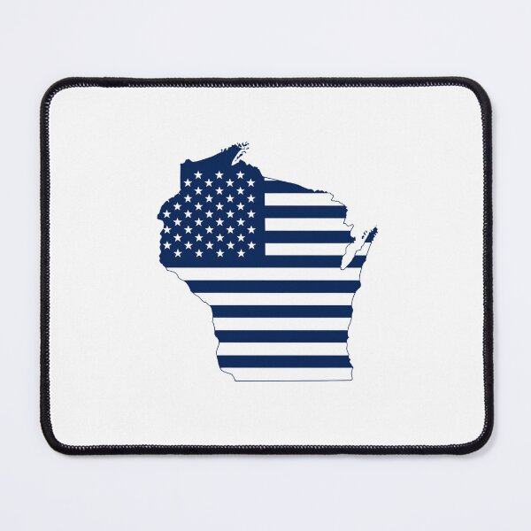 Item preview, Wisconsin USA Flag Silhouette – Stars and Stripes State Outline designed and sold by Paper Drip.