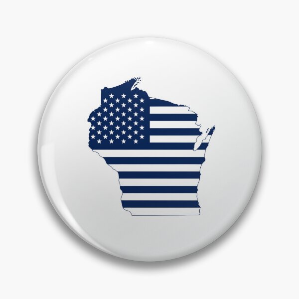 Item preview, Wisconsin USA Flag Silhouette – Stars and Stripes State Outline designed and sold by Paper Drip.
