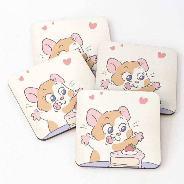 Item preview, Happy Hamster with Cake designed and sold by caroshiine.
