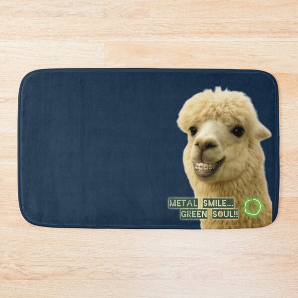 Item preview, Orthodontic Llama With Braces — “Metal Smile, Green Soul” — Funny Dental Humor Illustration designed and sold by @majovegana.