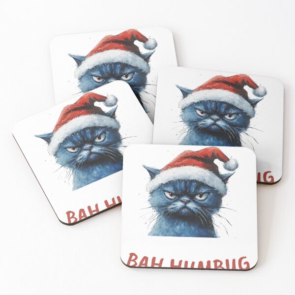 Item preview, Bah Humbug Xmas Cat designed and sold by Gemty.