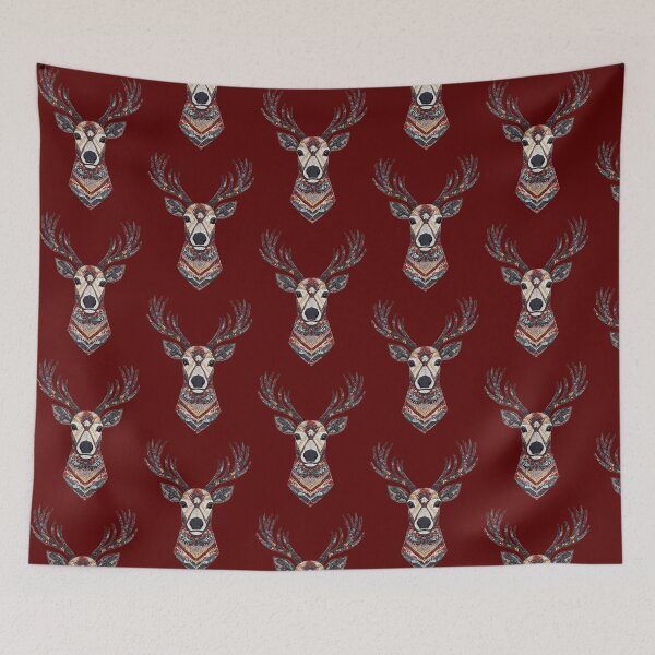 Item preview, Nordic Embroidered Reindeer – Scandinavian Winter Folk Art designed and sold by MiraLumeStudio.