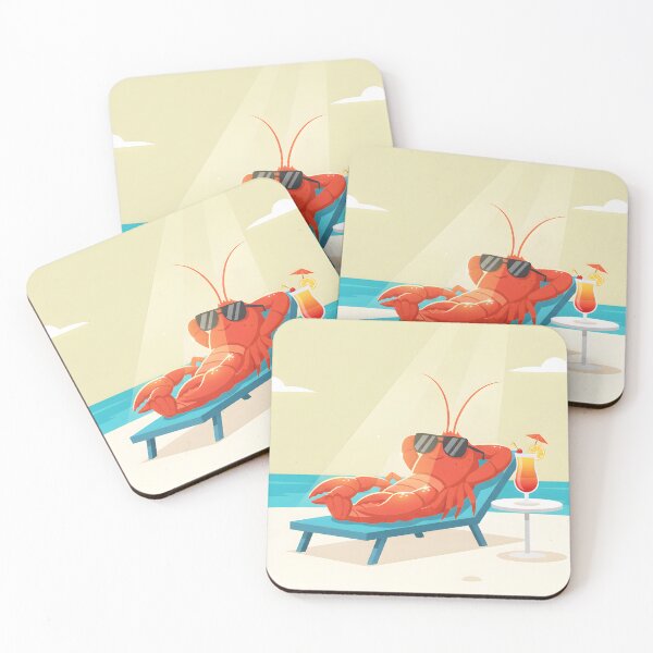 Item preview, relaxing sunbathing cool crayfish on the beach designed and sold by Nikoleta Vukovic.