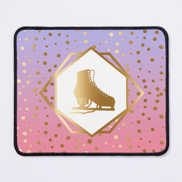 Item preview, Gold Figure Skate with Gold Dots on Purple to Pink Gradient designed and sold by PD-Skating.