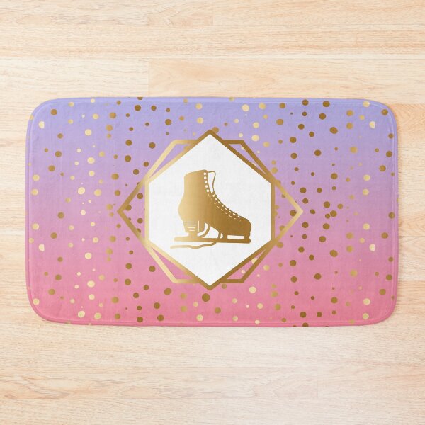 Item preview, Gold Figure Skate with Gold Dots on Purple to Pink Gradient designed and sold by PD-Skating.