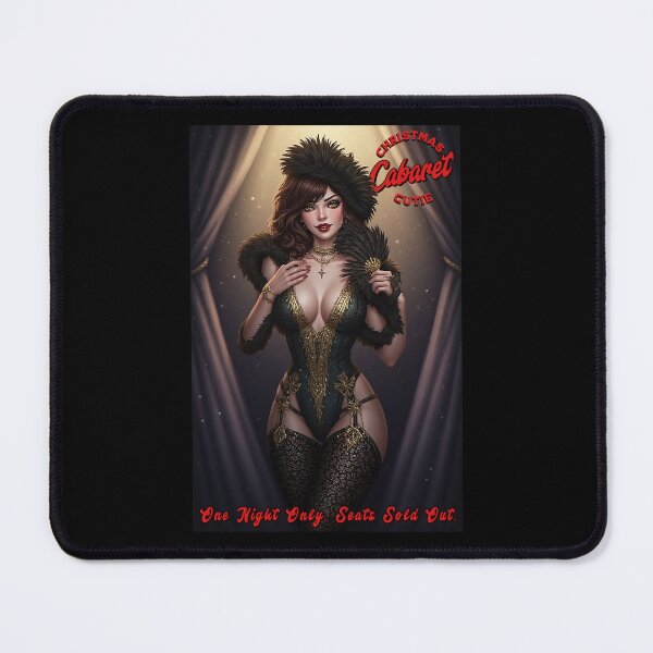 Item preview, Christmas Cabaret Cutie — One Night Only, Seats Sold Out (Retro Holiday Showgirl Pin-Up) designed and sold by Mark Mentzer.