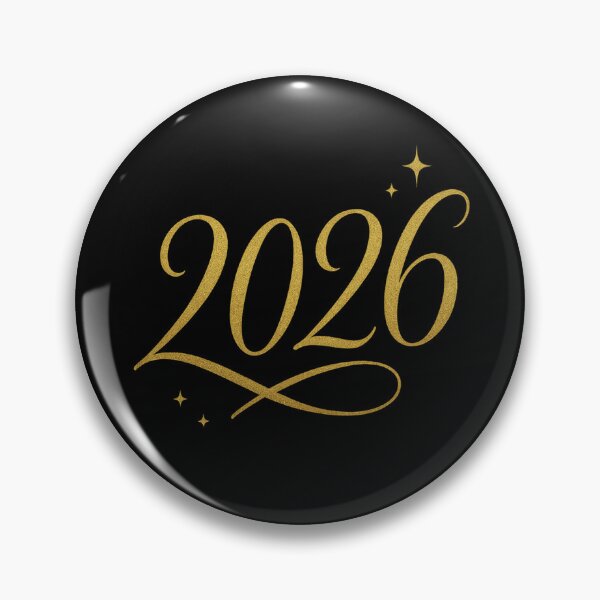 Item preview, Gold Script 2026 – Elegant New Year Celebration Swirl designed and sold by PunchDrop.