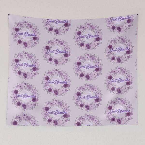Item preview, Just Breathe (V.6) - Watercolor Floral Wreath Relaxation Meditation Wellness Design designed and sold by D-Islamic.