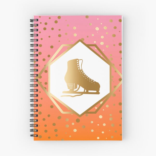 Item preview, Gold Figure Skate with Gold Dots on Pink to Orange  Gradient designed and sold by Purposely Designed.