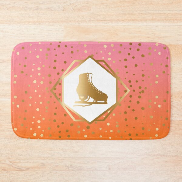 Item preview, Gold Figure Skate with Gold Dots on Pink to Orange  Gradient designed and sold by PD-Skating.