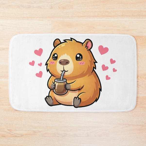 Item preview, Adorable Capybara with Yerba Mate Gourd and Hearts designed and sold by flamini.