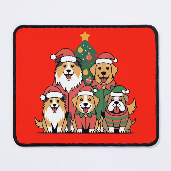 Item preview, Shetland Sheepdog Christmas – Festive Dog Group by the Tree designed and sold by WikaKowalczyk.