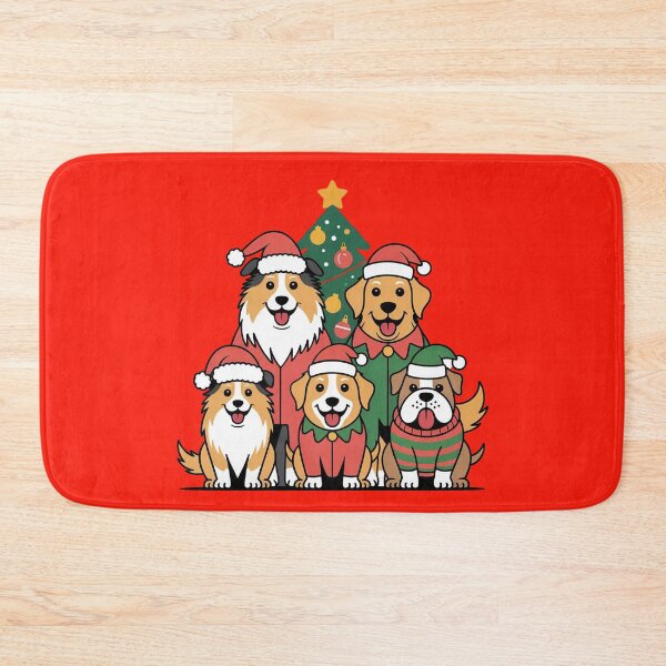 Item preview, Shetland Sheepdog Christmas – Festive Dog Group by the Tree designed and sold by WikaKowalczyk.