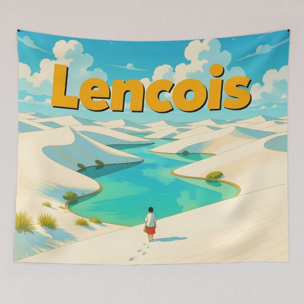 Item preview, Lencois Maranhenses, Maranhão, Brazil: Vintage-Style Painterly Travel Poster designed and sold by LSVart.