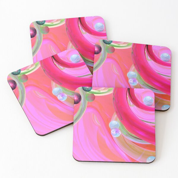 Item preview, Glass marbles on a bright red pink background glass designed and sold by Ingrid Brooks.