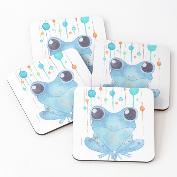 Item preview, Ranita azul - ilustración original pintada a acuarela designed and sold by evikataller.