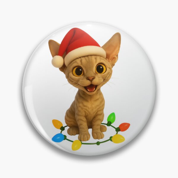 Item preview, Christmas Devon Rex Cat designed and sold by Sillytoe.