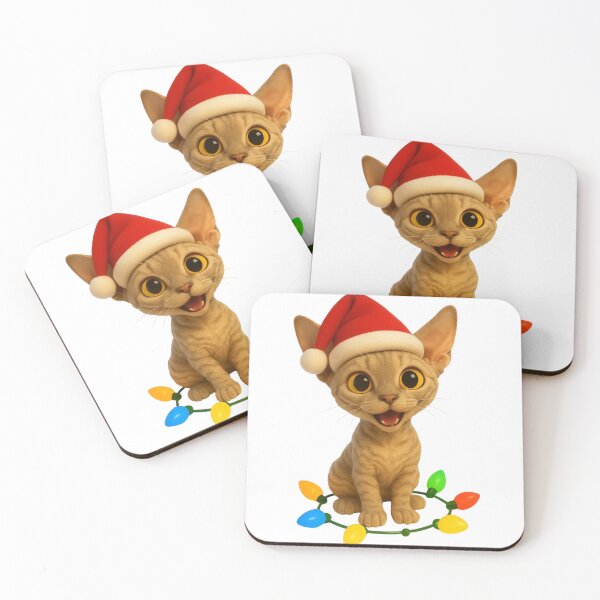 Item preview, Christmas Devon Rex Cat designed and sold by Sillytoe.