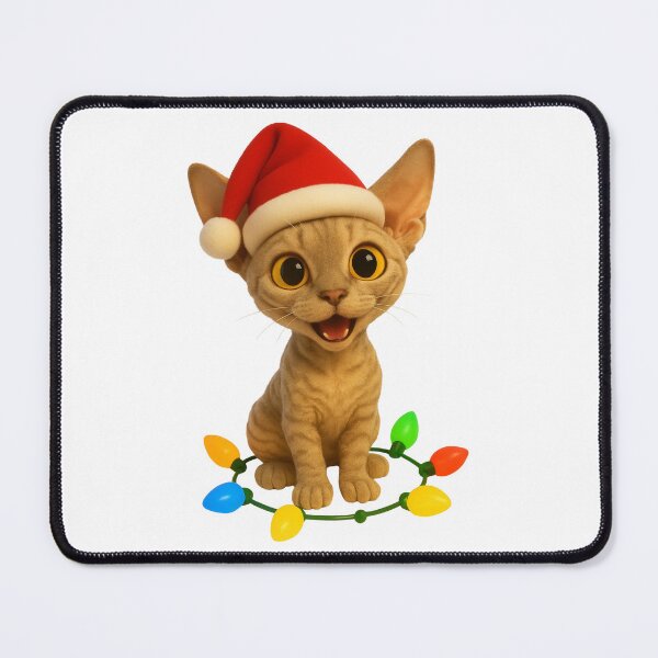 Item preview, Christmas Devon Rex Cat designed and sold by Sillytoe.