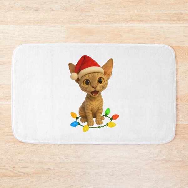 Item preview, Christmas Devon Rex Cat designed and sold by Sillytoe.