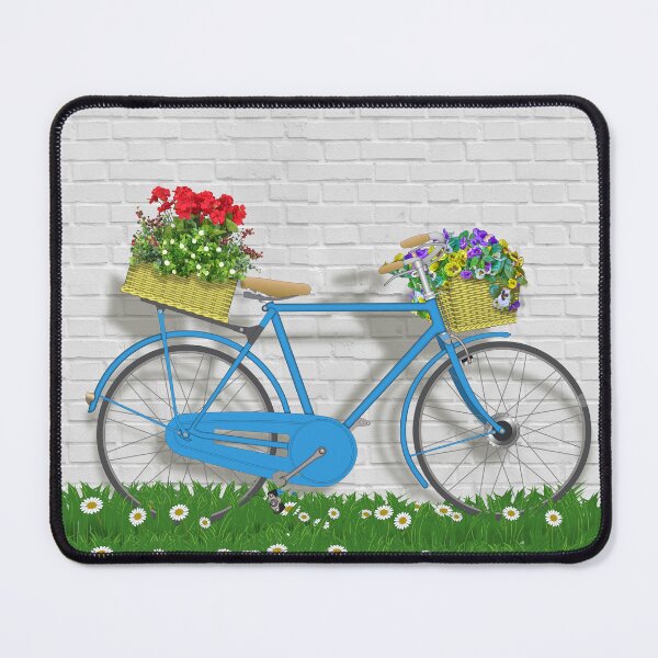 Item preview, Bicycle with flower baskets illustration designed and sold by ChimaHome.