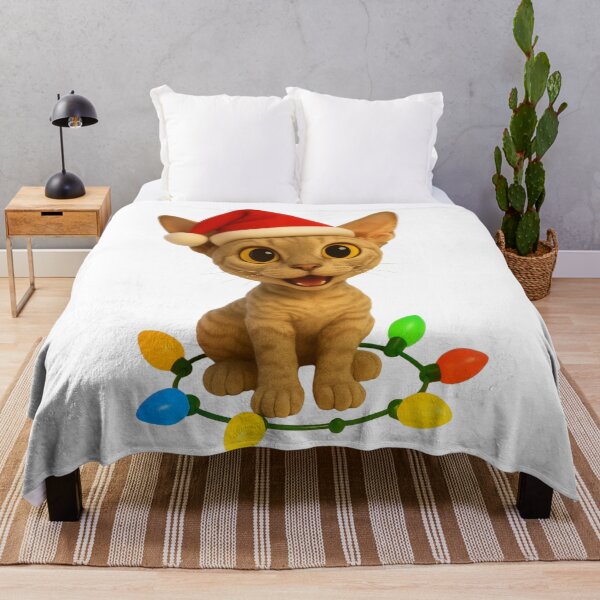 Item preview, Christmas Devon Rex Cat designed and sold by Sillytoe.