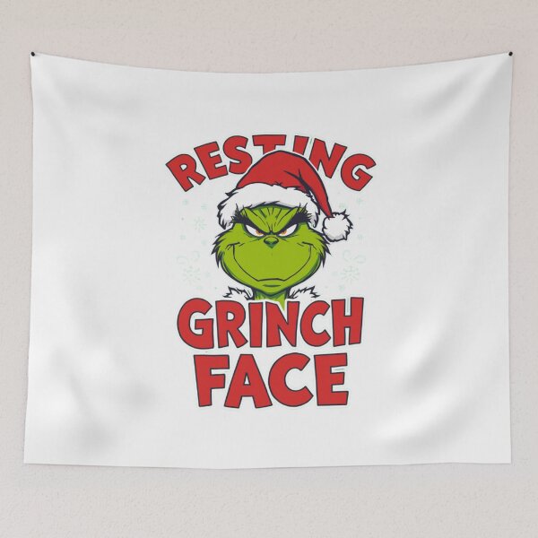 Item preview, Resting Grinch Face Tee | Grinch Santa Hat Christmas Shirt designed and sold by YASboutik.