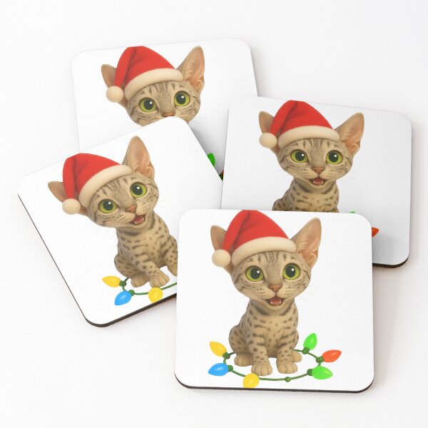Item preview, Christmas Egyptian Mau Cat designed and sold by Sillytoe.