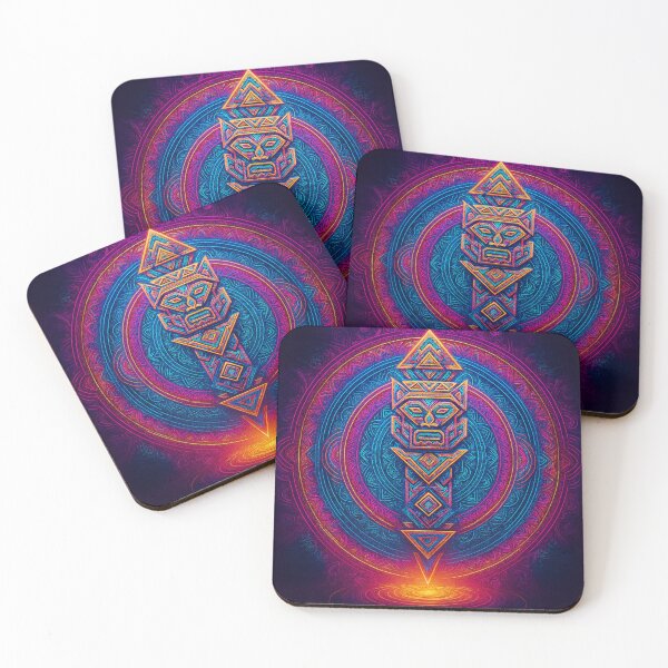 Item preview, Cosmic Tribal Totem with Sacred Mandala designed and sold by LaraVisionsArts.