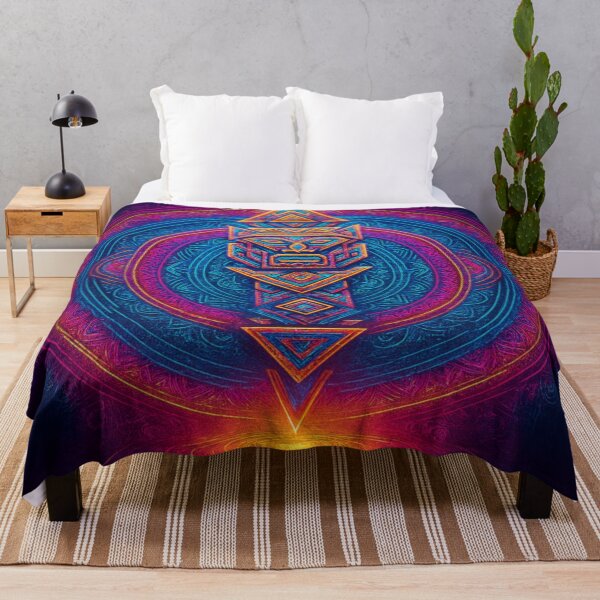Item preview, Cosmic Tribal Totem with Sacred Mandala designed and sold by LaraVisionsArts.