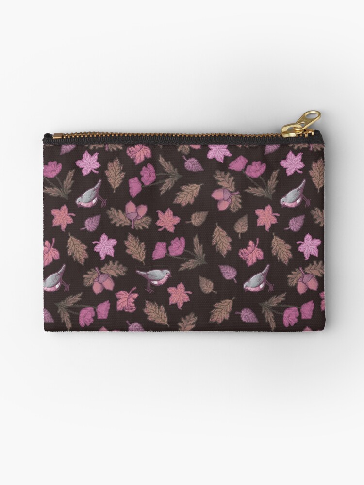 Thumbnail 1 of 4, Zipper Pouch, Folk Autumn Mauve designed and sold by medusadollmaker.