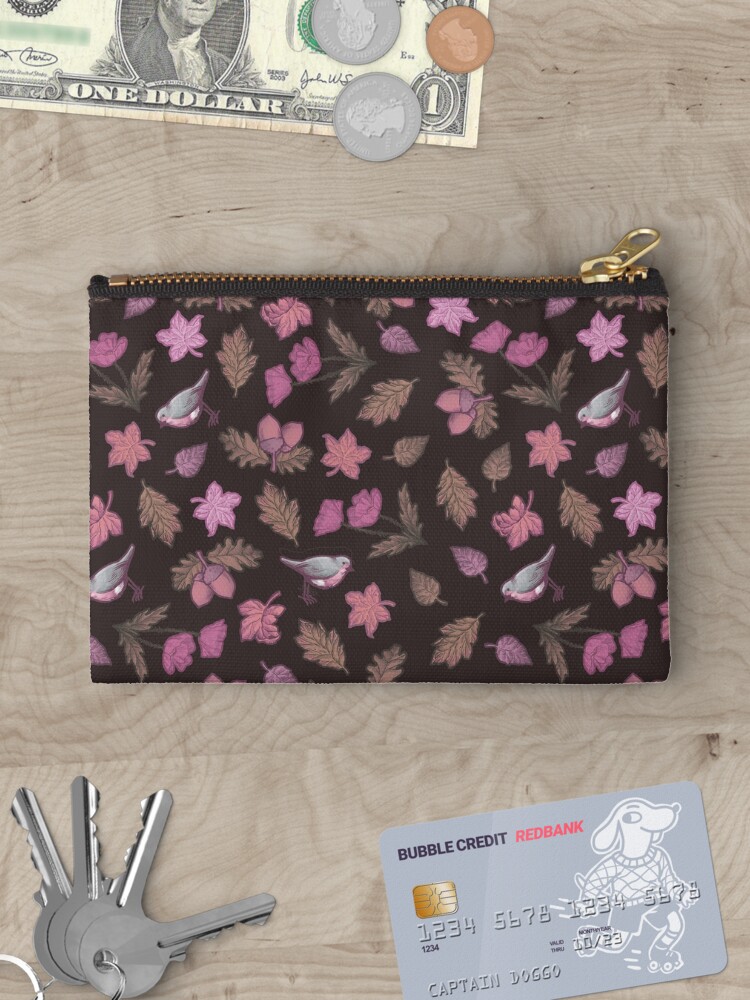 Thumbnail 3 of 4, Zipper Pouch, Folk Autumn Mauve designed and sold by medusadollmaker.