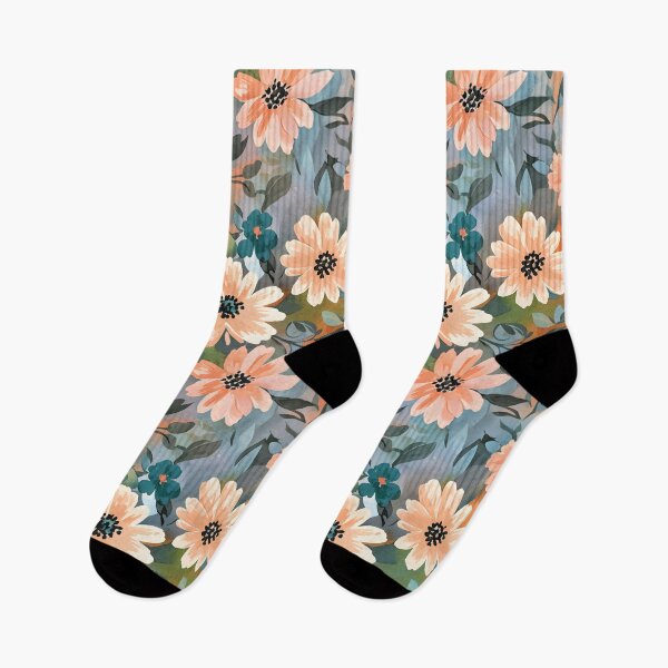 Item preview, Peach Flowers Seamless Watercolour Pattern designed and sold by HolmeProud.