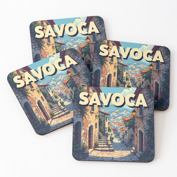 Item preview, Savoca, Sicily, Italy: Vintage-Style Painterly Travel Poster designed and sold by LSVart.