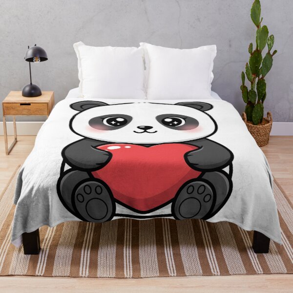 Item preview, Cute Kawaii Panda Holding Heart Cartoon Illustration designed and sold by Cute Stickers Machine.