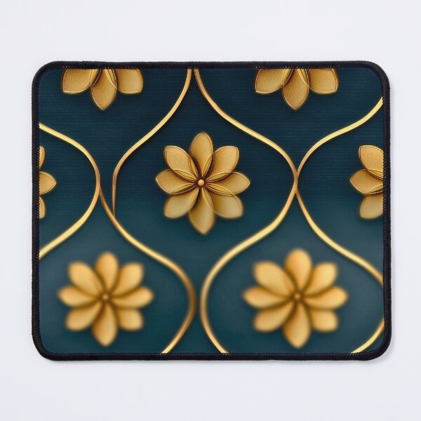 Item preview, Luxury Gold Floral Lattice Pattern on Deep Teal designed and sold by Queen Faceless Designs.