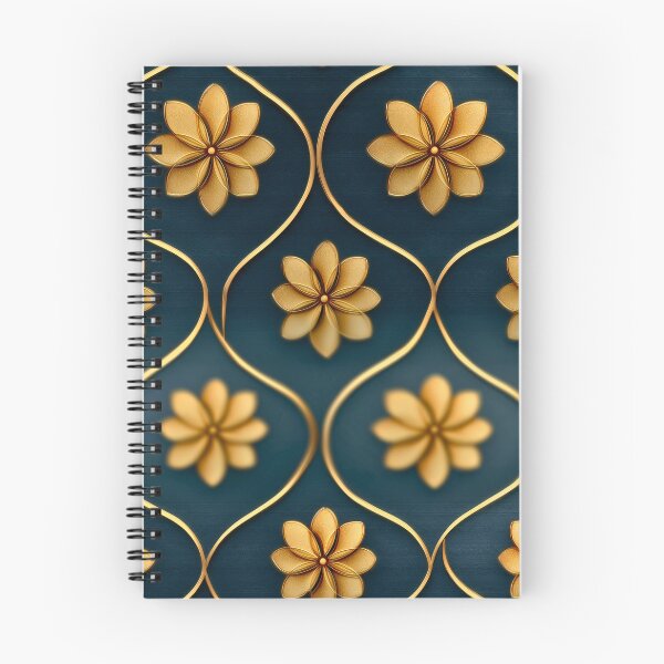 Item preview, Luxury Gold Floral Lattice Pattern on Deep Teal designed and sold by Queen Faceless Designs.