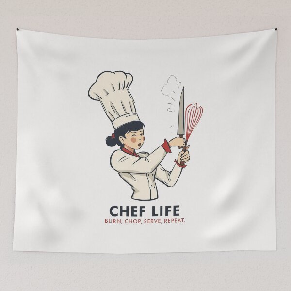 Item preview, Focused Chef Cartoon Kitchen Intensity Design designed and sold by HaarlemPinupParadise.