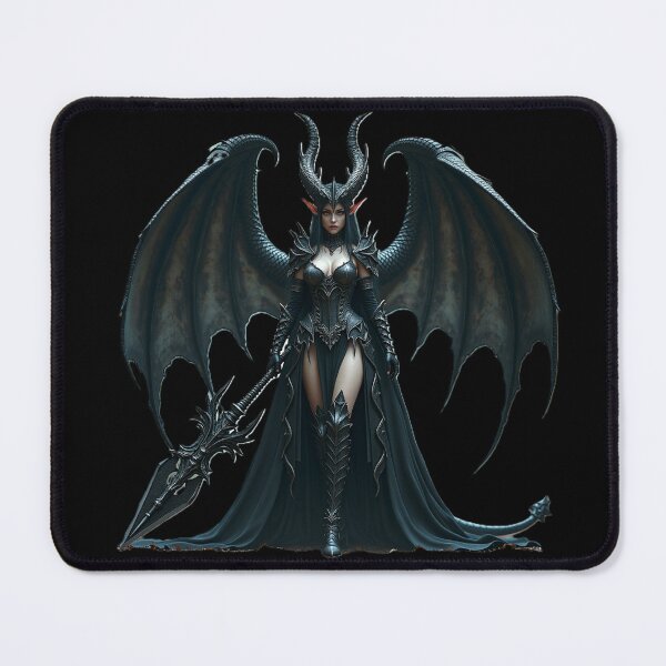 Item preview, The Obsidian Dragon Queen | Dark Fantasy Warrior Art designed and sold by Elderlight Studio - L. Vlashev.