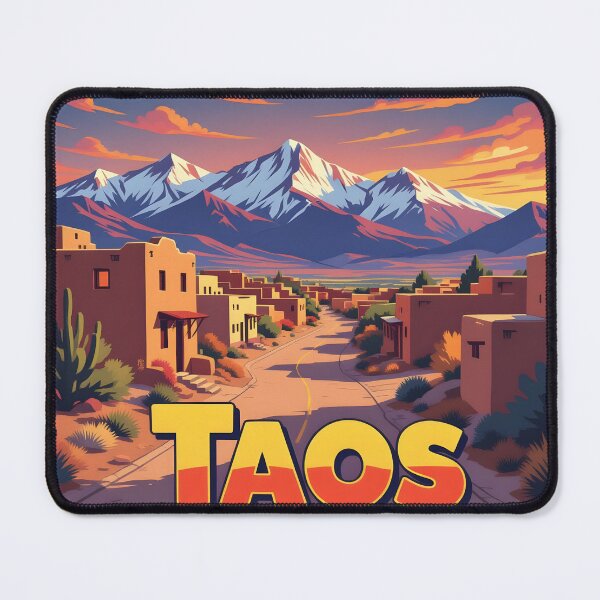 Item preview, Taos, New Mexico, USA: Vintage-Style Painterly Travel Poster designed and sold by LSVart.