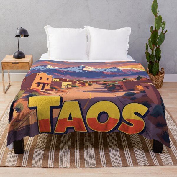 Item preview, Taos, New Mexico, USA: Vintage-Style Painterly Travel Poster designed and sold by LSVart.