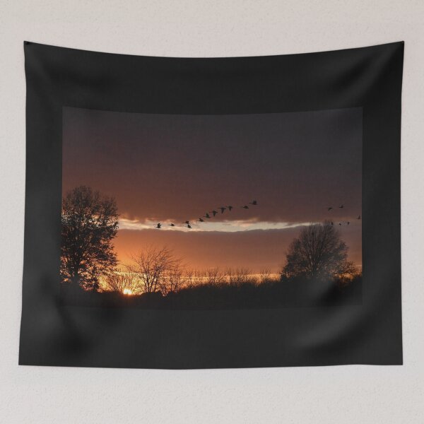 Item preview, Flock of Geese in Sunset Sky designed and sold by SEEphotos7171.