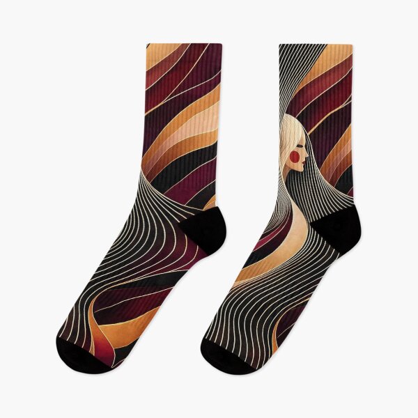 Item preview, Golden Waves Minimalist Woman Art designed and sold by farzan-design.