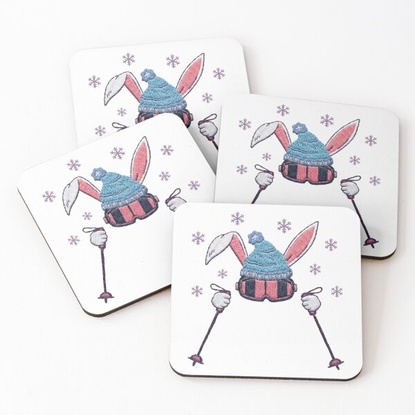 Item preview, Faux yarn skiing rabbit winter humor designed and sold by HandicraftArt.