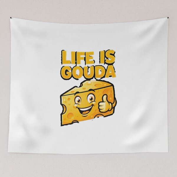 Item preview, Life Is Gouda Happy Funny Cheese Pun designed and sold by Quillway.