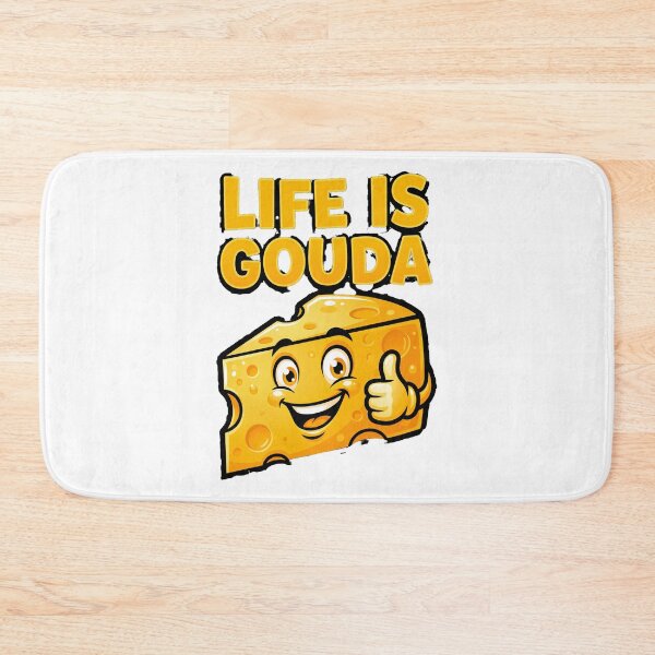 Item preview, Life Is Gouda Happy Funny Cheese Pun designed and sold by Quillway.