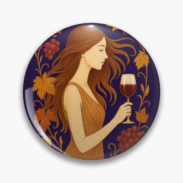 Item preview, Autumn Girl with Grapes and Vineyard Leaves. designed and sold by @majovegana.