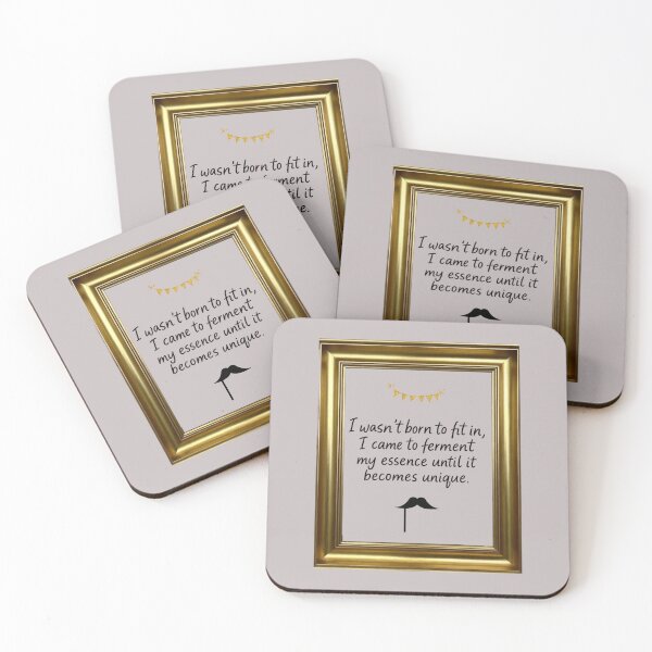Item preview, Golden Frame Inspirational Quote Art — Ferment Your Essence, Be Unique designed and sold by @majovegana.